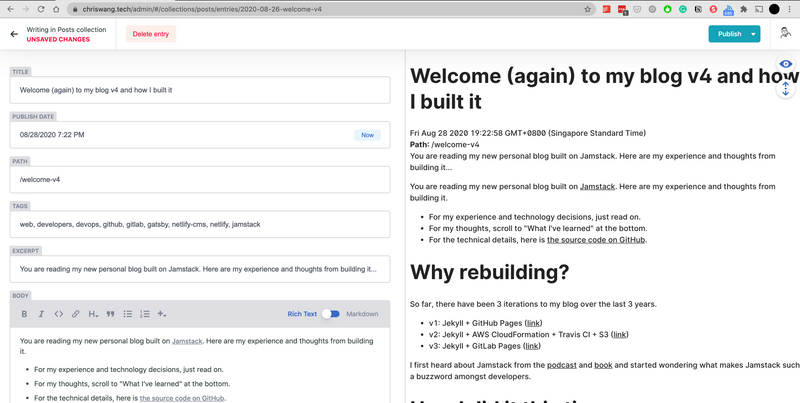 Netlify CMS Screenshot